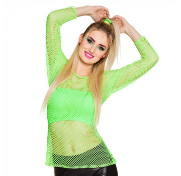 Neon visnet shirt groen