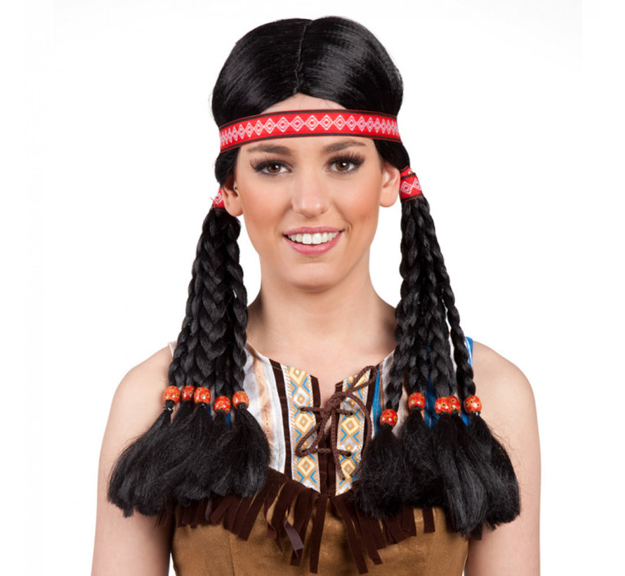 Erge, ernstige mannelijk kopiëren Indianen pruik Pocahontas - Partycorner.nl