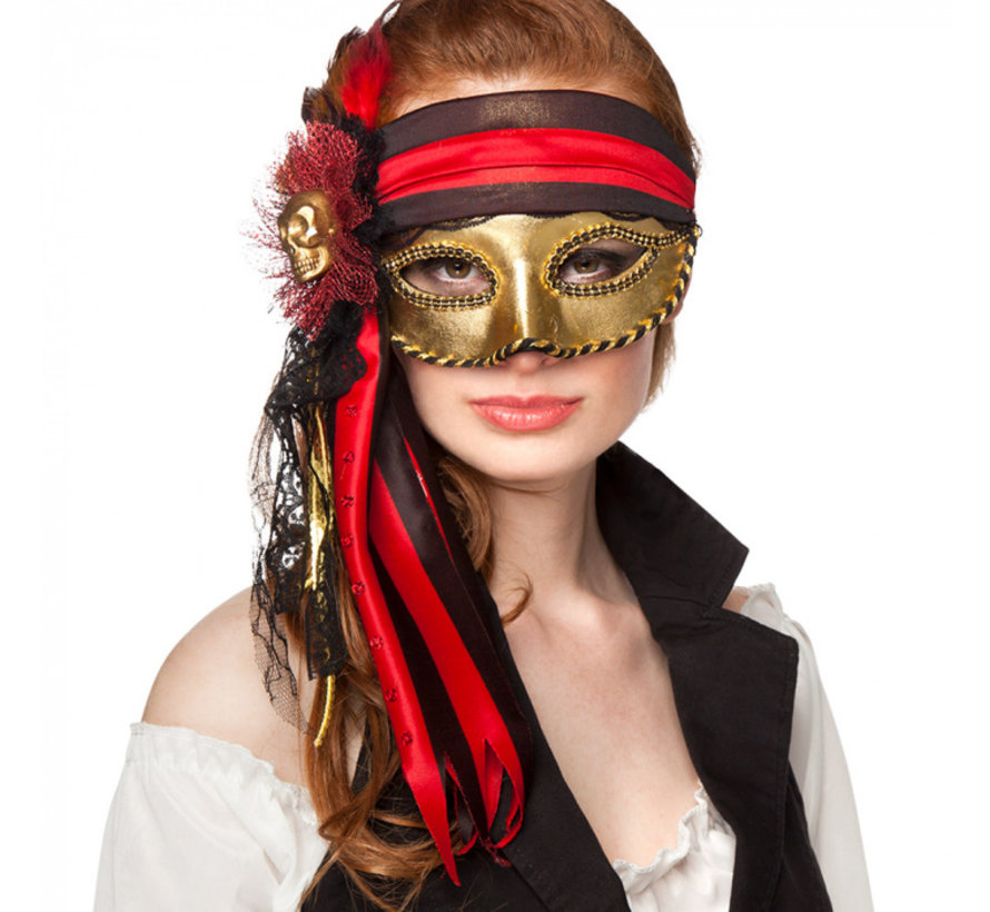 Dames Venetiaanse oogmasker piraat kopen