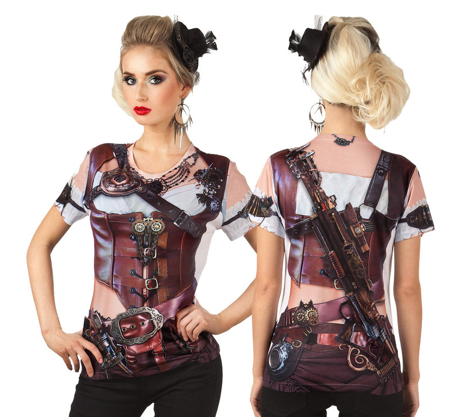 3D T-shirt steampunk dames