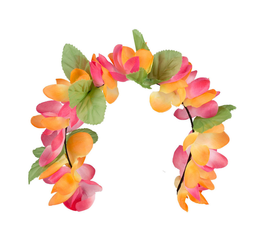 Oranje Bloemen tiara one size