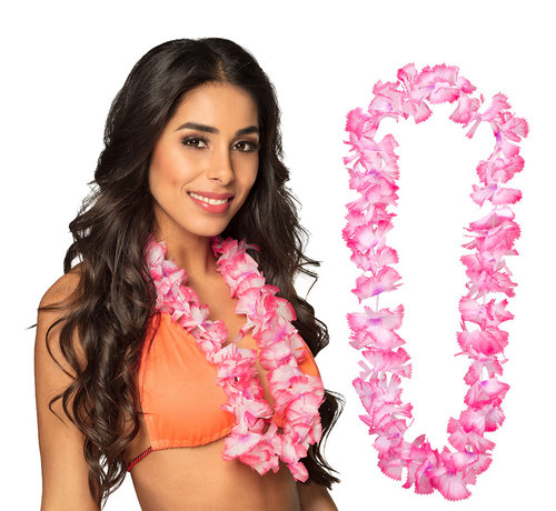 Roze Hawaii krans 2 kleurig