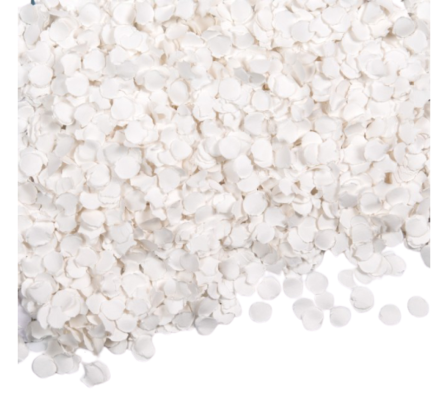 Papieren witte  confetti 1kg