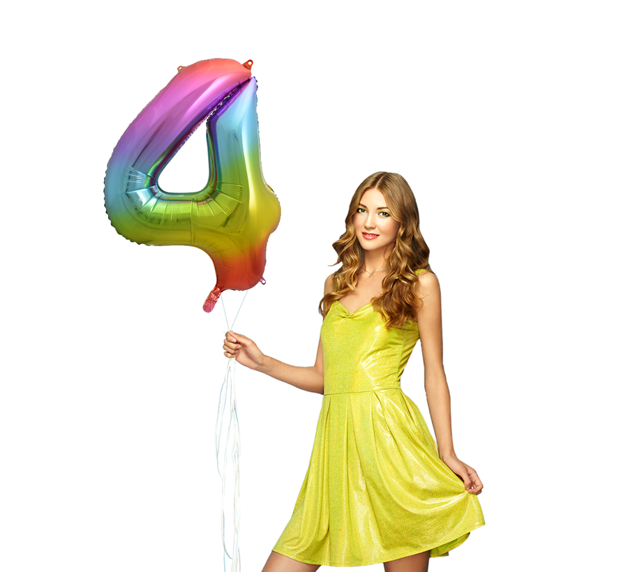 Regenboog Cijfer Ballon 4
