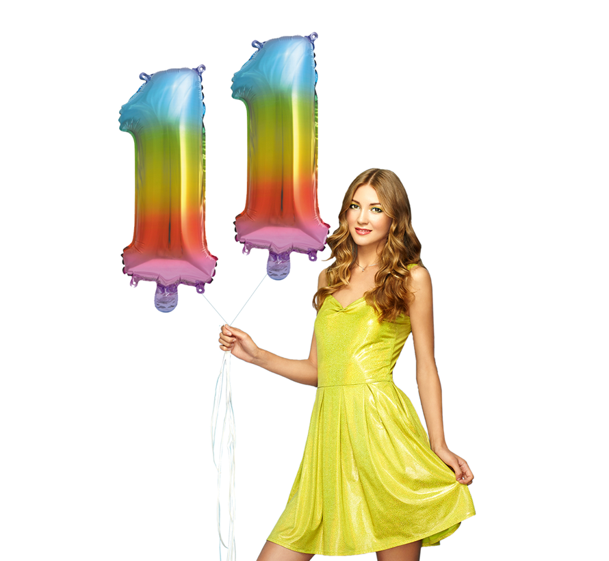 Regenboog cijfer Ballonnen 11