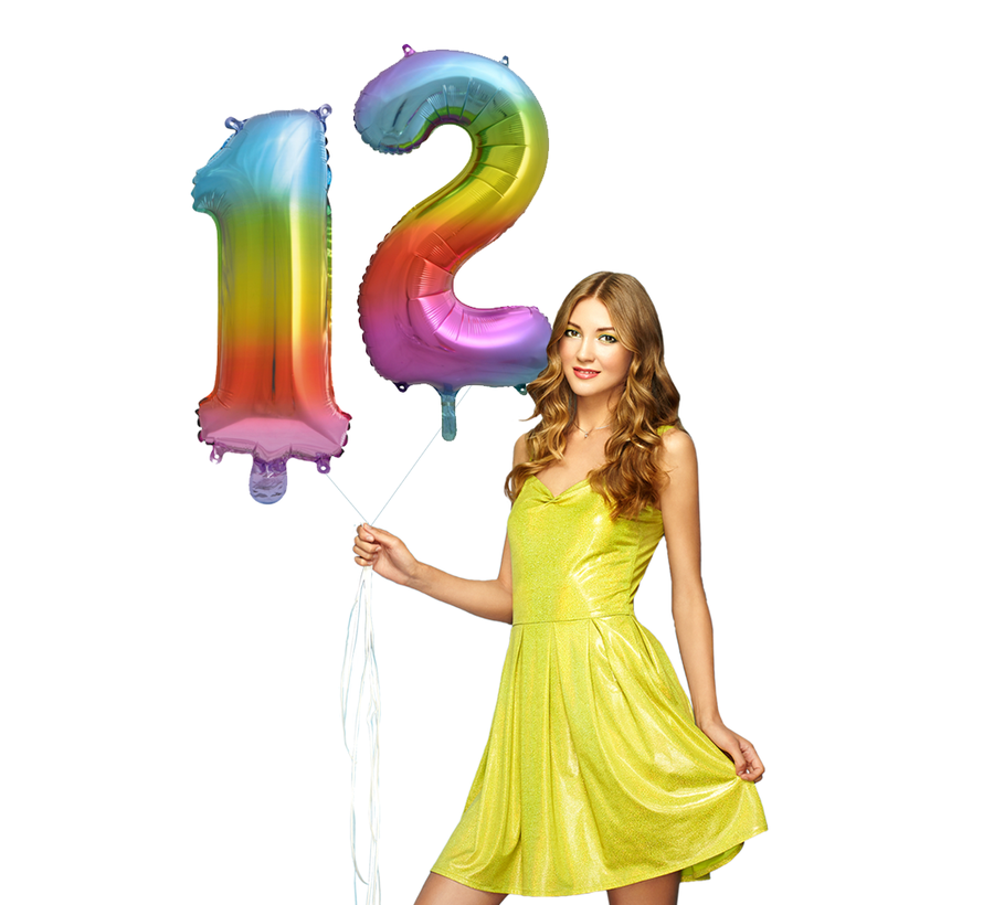 Regenboog cijfer Ballonnen 12