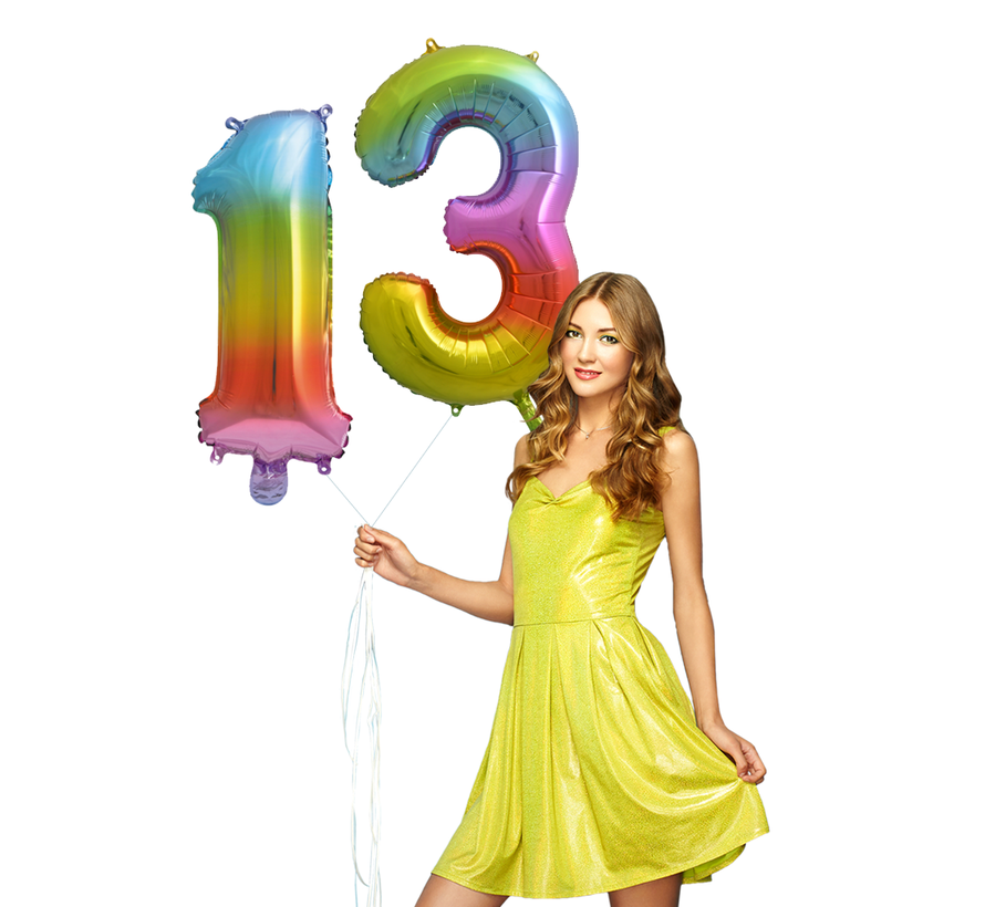 Regenboog cijfer Ballonnen 13