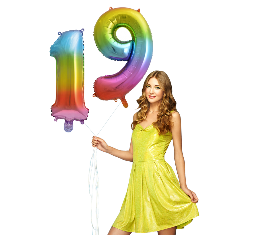 Regenboog cijfer Ballon 19