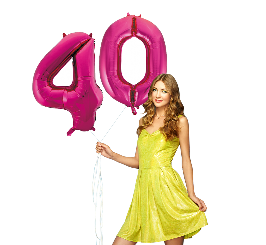 Helium roze cijfer ballonnen 40