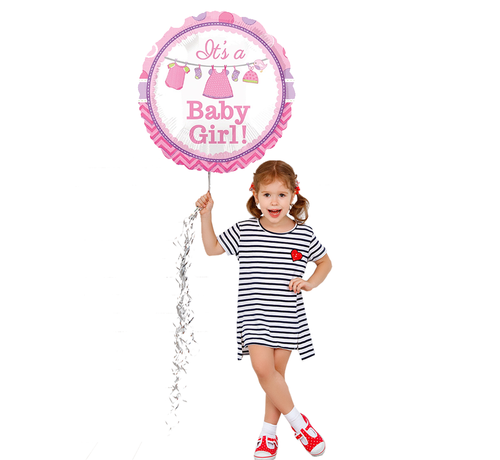 Baby ballon roze baby girl