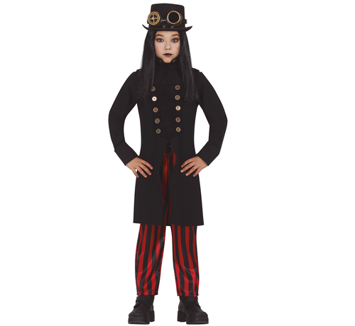 Steampunk gothic meid kostuum