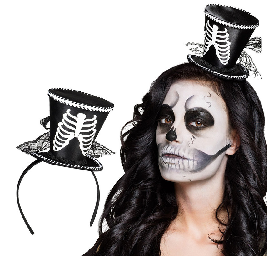 Halloween tiara hoedje skelet