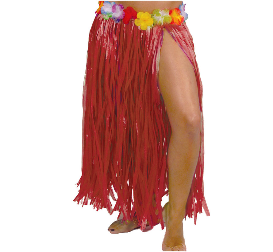 Lange Hawaiiaanse rok  rood