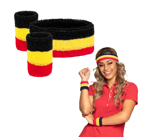 Zweetbandjes België set van 3