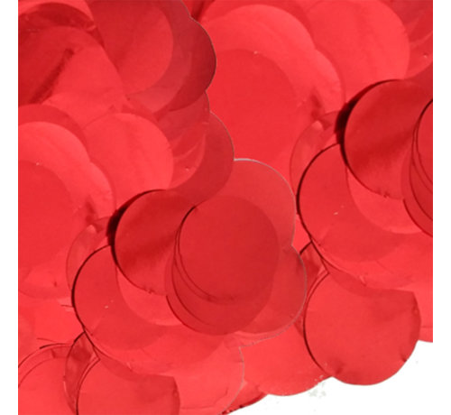 Ronde Confetti metallic rood