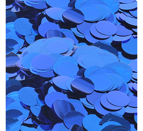 Ronde Confetti metallic blauw