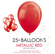 25 rode metallic ballonnen