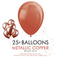 25 koperkleurige metallic ballonnen