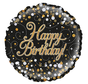 Happy Birthday folie ballon zwart goud