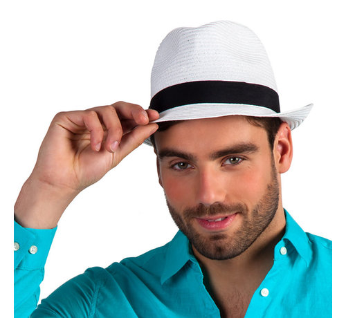 Witte  gangster hoed Panama