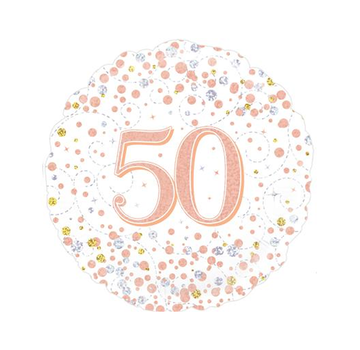 Folie-ballon 50 jaar rosé-goud