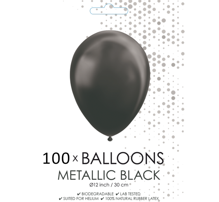 100  metallic  zwarte ballonnen