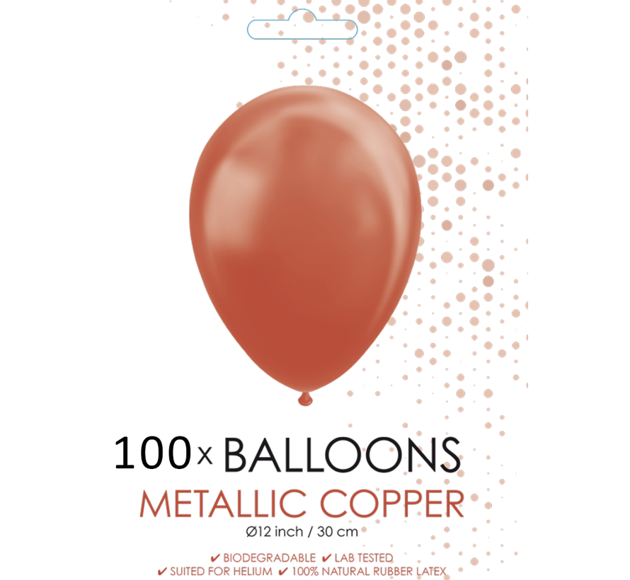 100 metallic koperkleurige ballonnen 12 inch - 30 cm