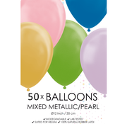 50 gemengde metallic ballonnen