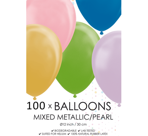 100 metallic gemengde ballonnen
