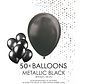 50 zwarte metallic ballonnen