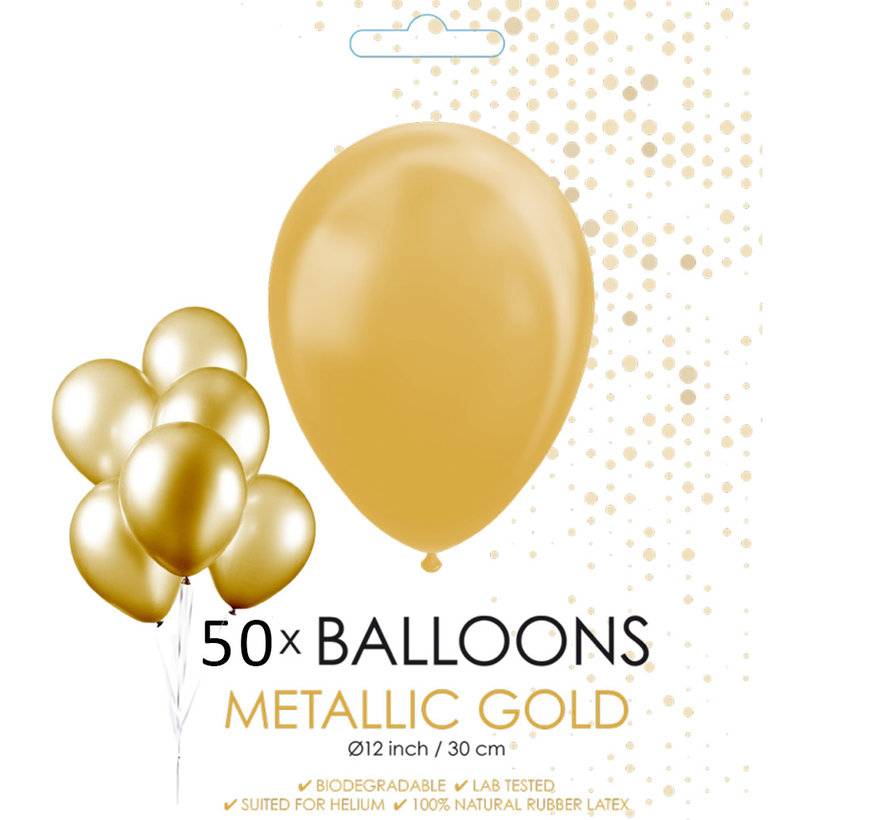 50 metallic ballonnen goud