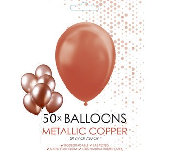 50 Koperkleurige metallic ballonnen