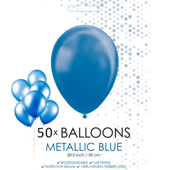 50 blauwe metallic ballonnen