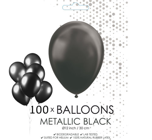 100  metallic  zwarte ballonnen