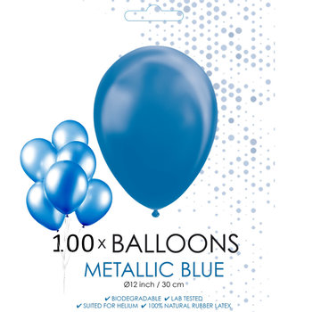 100 blauwe metallic ballonnen