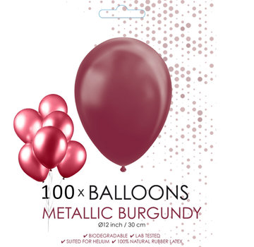 100 burgundy metallic ballonnen