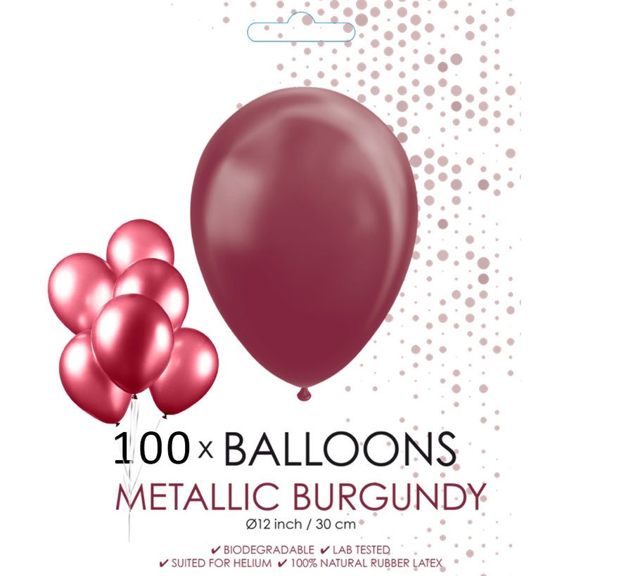 100 burgundy metallic ballonnen