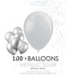 100 metallic zilverkleurige ballonnen