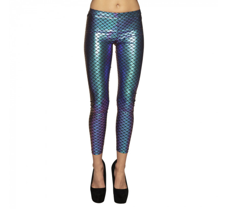 Stretch zeemeerminnen legging blauw