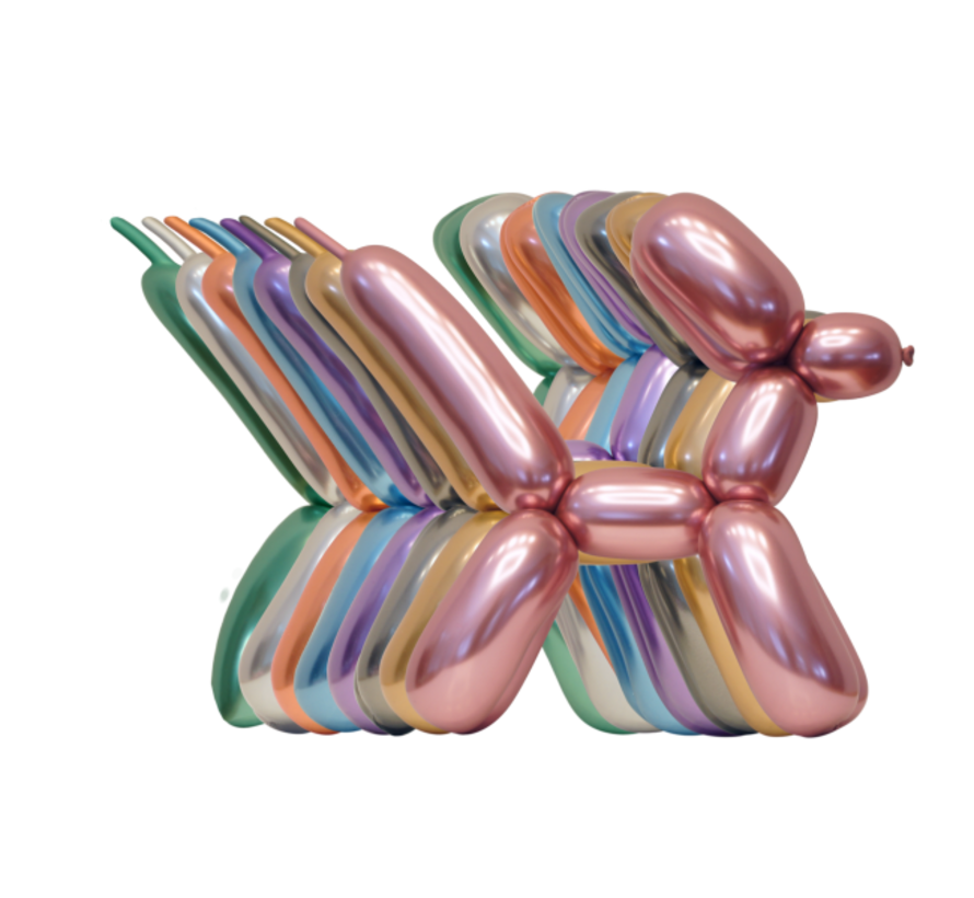 100 Chrome gemengde kleuren modelleerballonnen