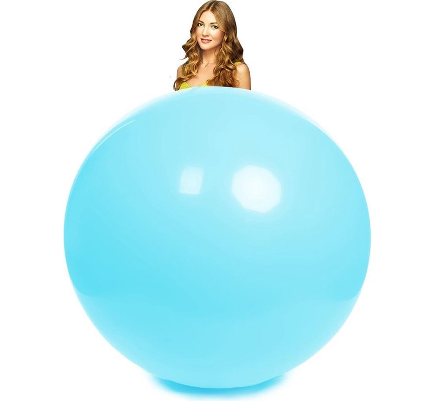 Mega ballon baby blauw 100 centimeter doorsnee