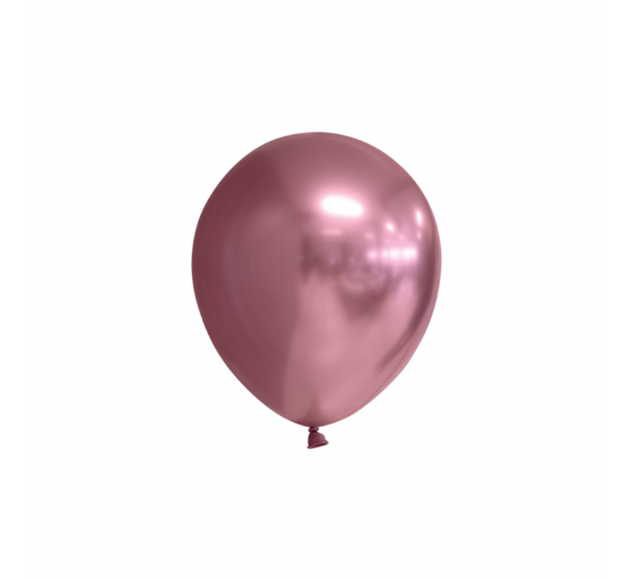 100 chrome 5 inch kleine ballonnen roze