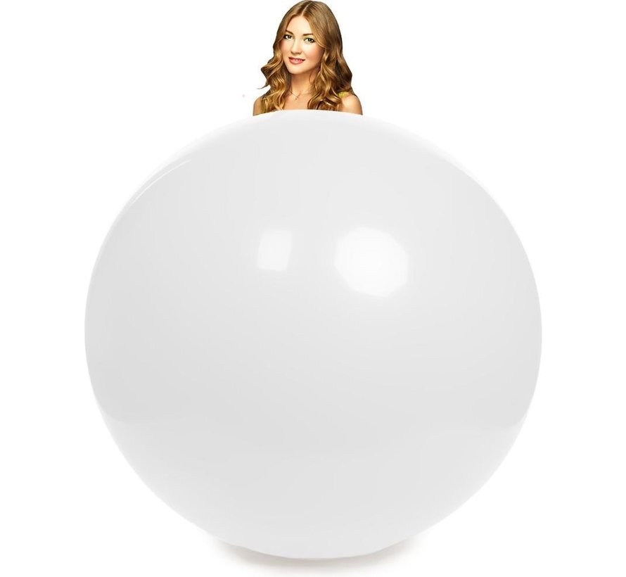 Witte reuze ballon 180 cm  doorsnee