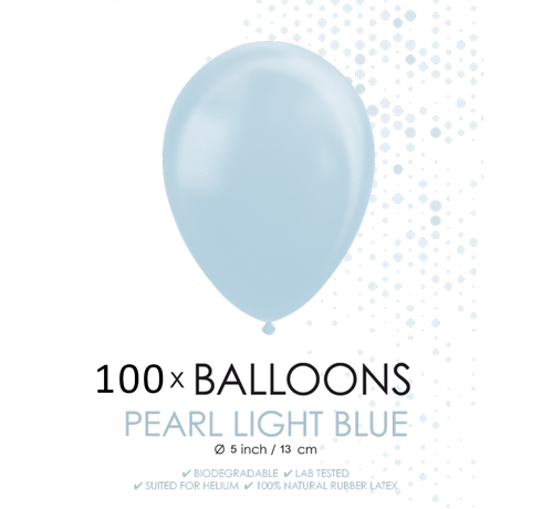 100 Kleine ballonnen parel lichtblauw