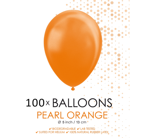 100 Kleine ballonnen parel oranje