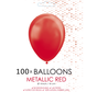 100 Kleine ballonnen metallic rood