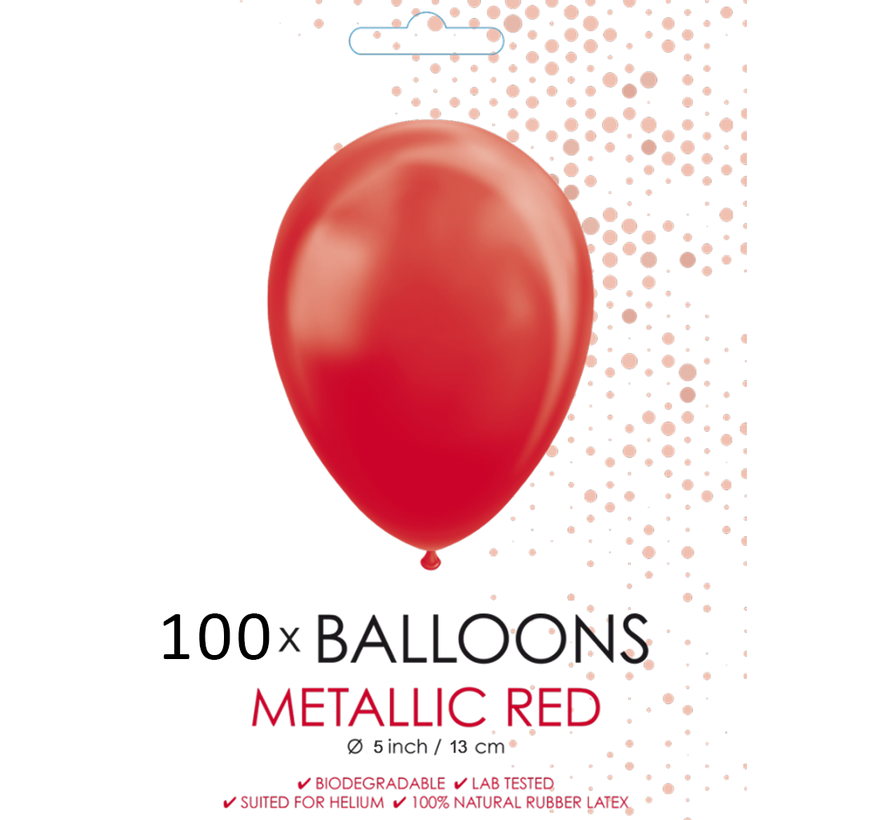 100 Kleine ballonnen metallic rood