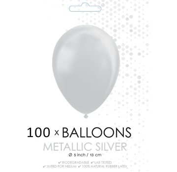 Kleine ballonnen metallic zilver