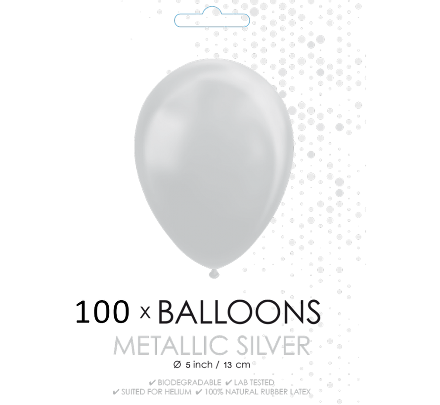 100 Kleine ballonnen metallic zilver