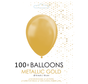 100 Kleine ballonnen metallic goud